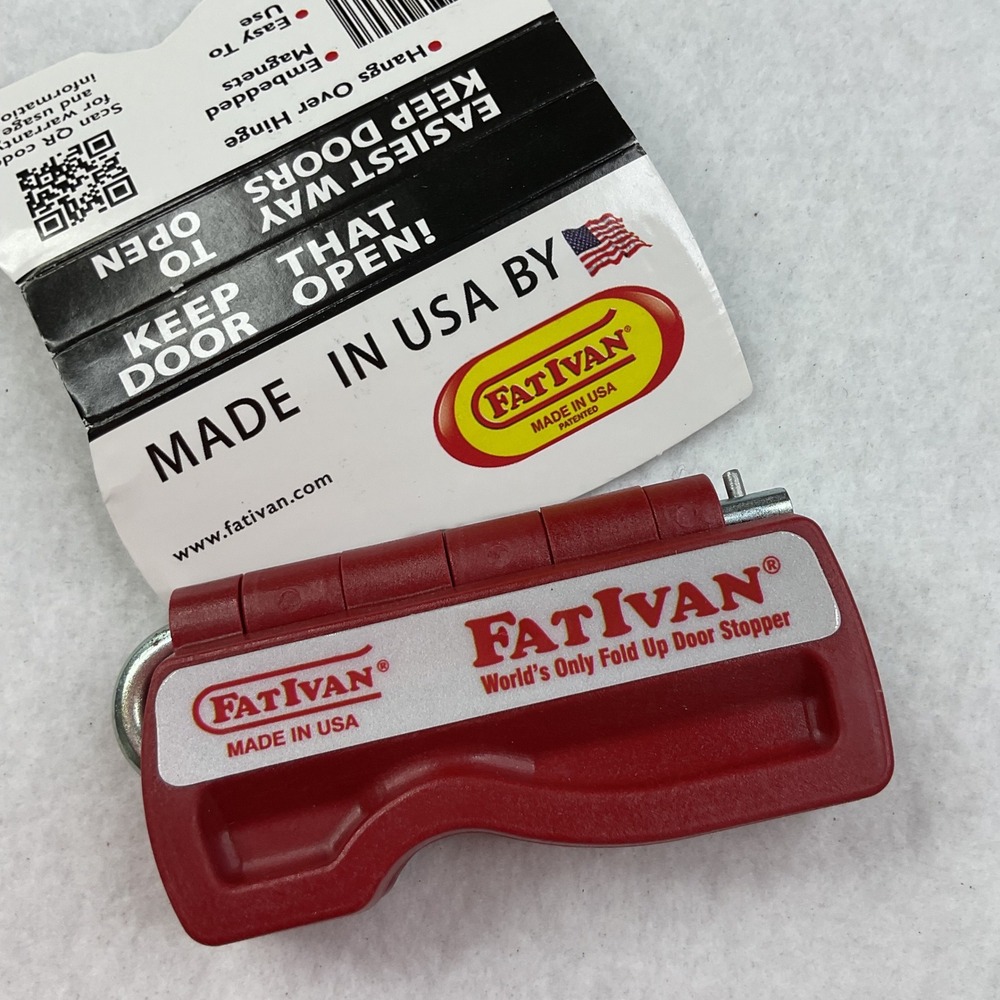FatI Ivan Fold Up Door Stopper Red Magnetic Hinge Tool Made in USA FIM-red